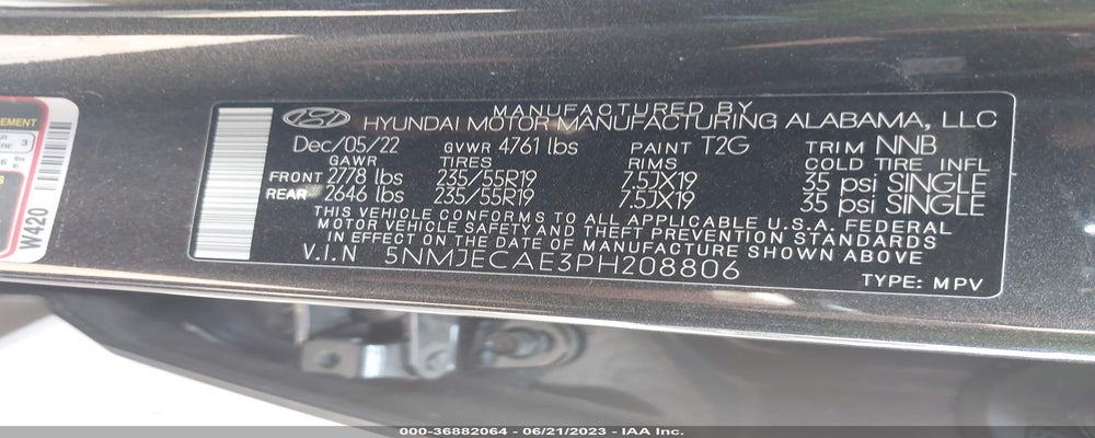 5NMJECAE3PH208806 2023 HYUNDAI TUCSON photo no. 9