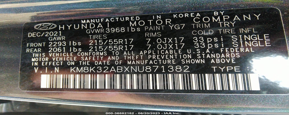 KM8K32ABXNU871382 2022 HYUNDAI KONA photo no. 9