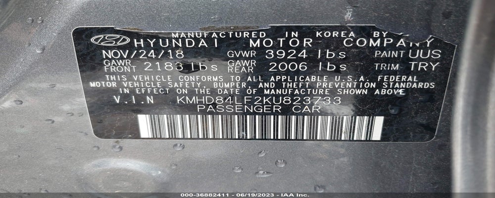 KMHD84LF2KU823733 2019 HYUNDAI ELANTRA photo no. 9
