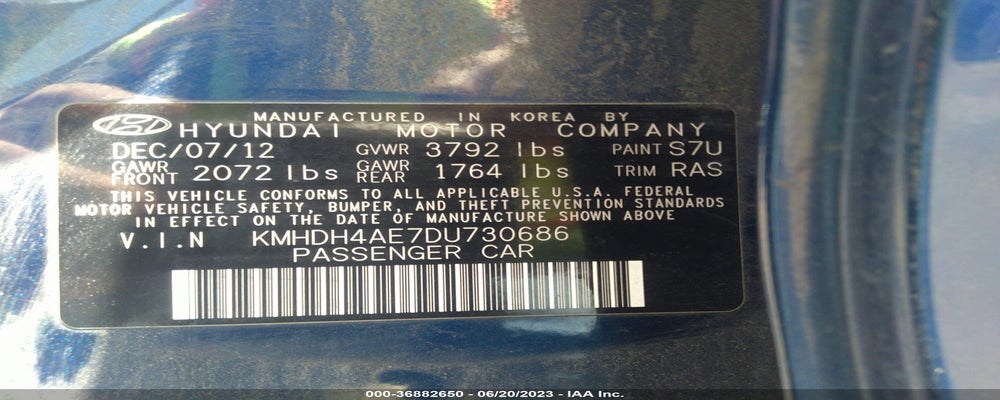 KMHDH4AE7DU730686 2013 HYUNDAI ELANTRA photo no. 9