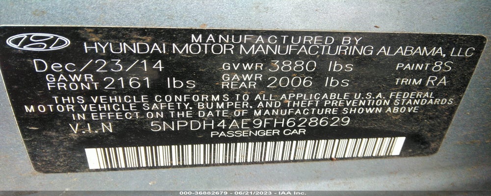5NPDH4AE9FH628629 2015 HYUNDAI ELANTRA photo no. 9