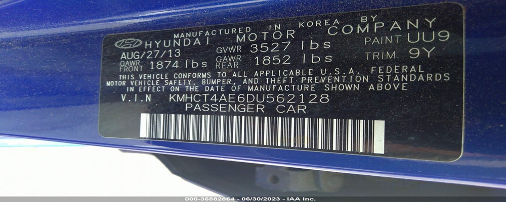 KMHCT4AE6DU562128 2013 HYUNDAI ACCENT photo no. 9