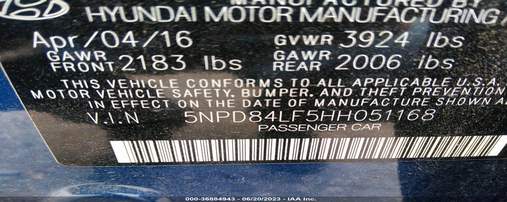 5NPD84LF5HH051168 2017 HYUNDAI ELANTRA photo no. 9
