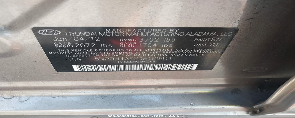 5NPDH4AEXDH186411 2013 HYUNDAI ELANTRA photo no. 9