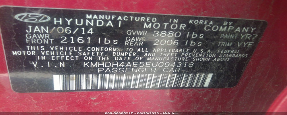 KMHDH4AE5EU094318 2014 HYUNDAI ELANTRA photo no. 9