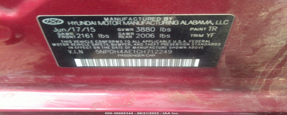 5NPDH4AE1GH712249 2016 HYUNDAI ELANTRA photo no. 9
