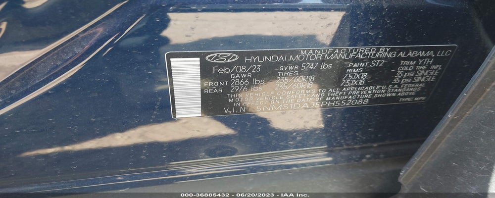 5NMS1DAJ5PH552088 2023 HYUNDAI SANTA FE photo no. 9
