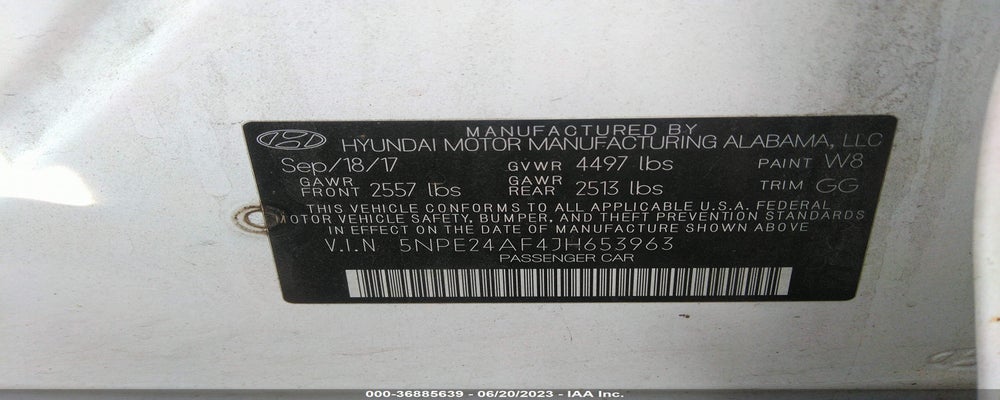5NPE24AF4JH653963 2018 HYUNDAI SONATA photo no. 9