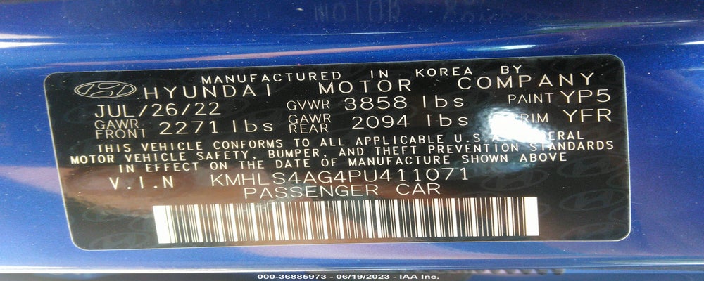 KMHLS4AG4PU411071 2023 HYUNDAI ELANTRA photo no. 9