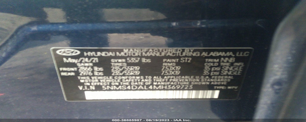 5NMS4DAL4MH369723 2021 HYUNDAI SANTA FE photo no. 9