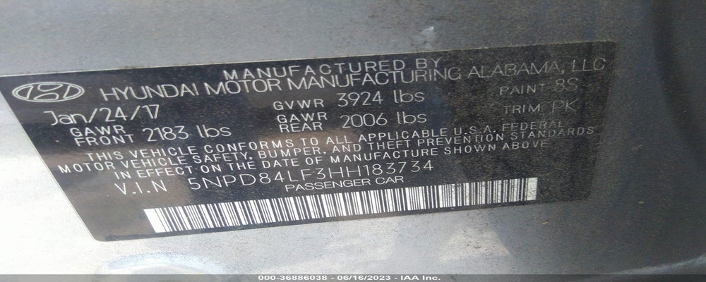 5NPD84LF3HH183734 2017 HYUNDAI ELANTRA photo no. 9