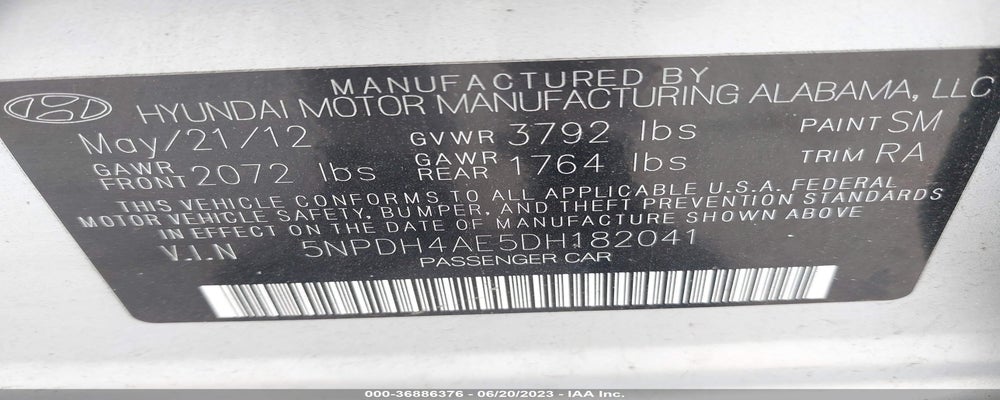 5NPDH4AE5DH182041 2013 HYUNDAI ELANTRA photo no. 9