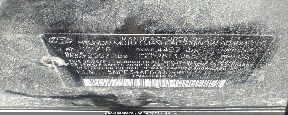 5NPE34AF6GH399694 2016 HYUNDAI SONATA photo no. 9