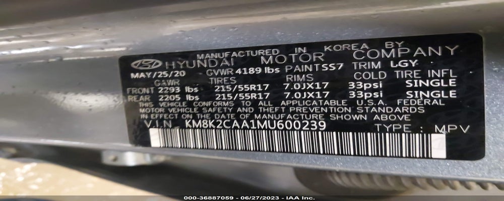 KM8K2CAA1MU600239 2021 HYUNDAI KONA photo no. 9