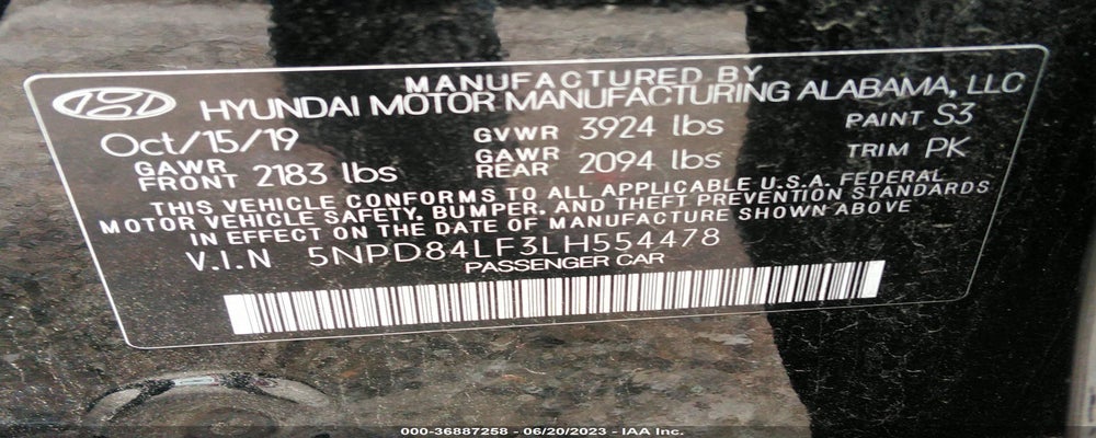5NPD84LF3LH554478 2020 HYUNDAI ELANTRA photo no. 9