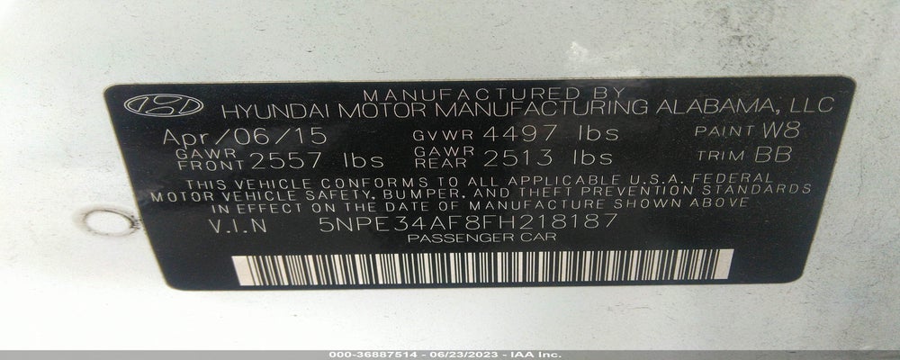 5NPE34AF8FH218187 2015 HYUNDAI SONATA photo no. 9