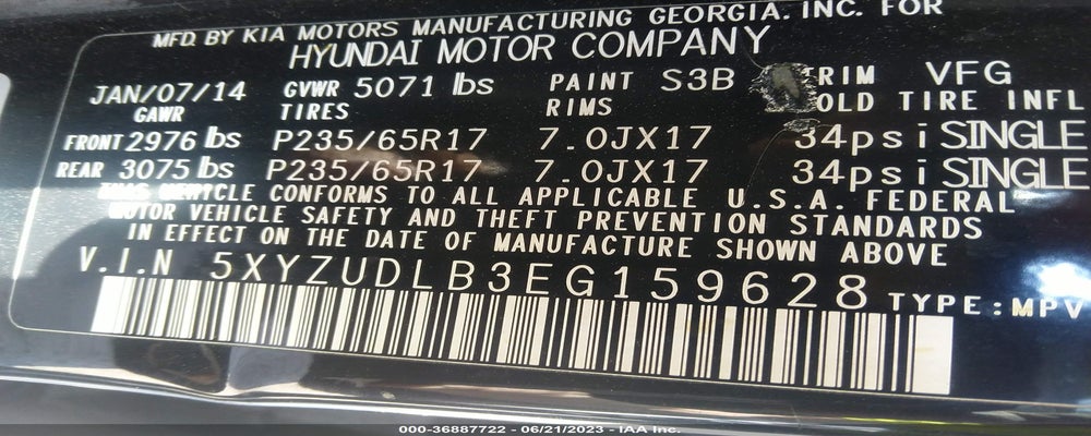 5XYZUDLB3EG159628 2014 HYUNDAI SANTA FE SPORT photo no. 9