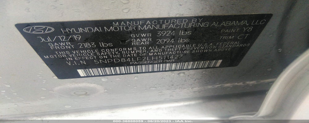 5NPD84LF2LH511427 2020 HYUNDAI ELANTRA photo no. 9