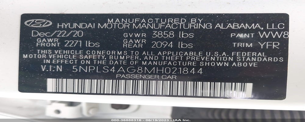 5NPLS4AG8MH021844 2021 HYUNDAI ELANTRA photo no. 9