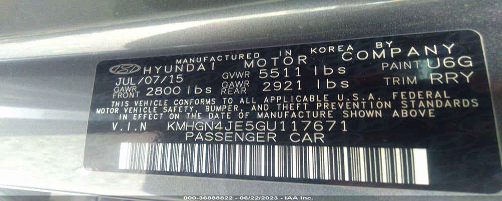 KMHGN4JE5GU117671 2016 HYUNDAI GENESIS photo no. 9