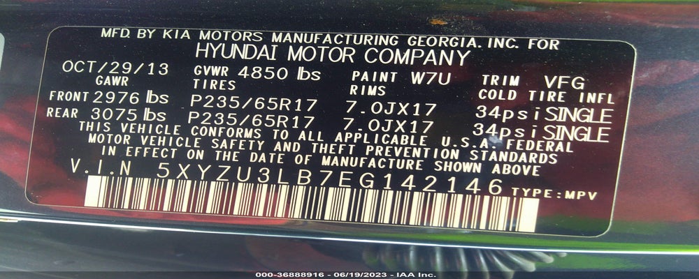 5XYZU3LB7EG142146 2014 HYUNDAI SANTA FE SPORT photo no. 9