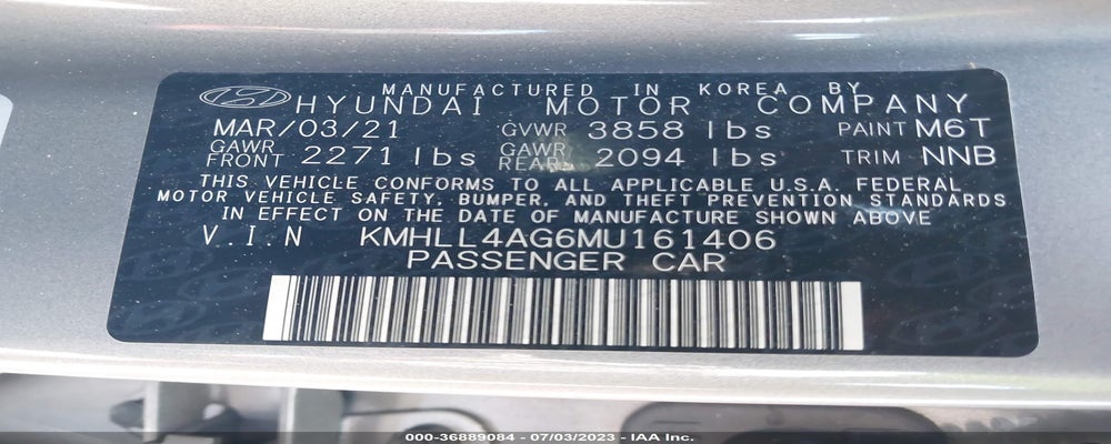 KMHLL4AG6MU161406 2021 HYUNDAI ELANTRA photo no. 9