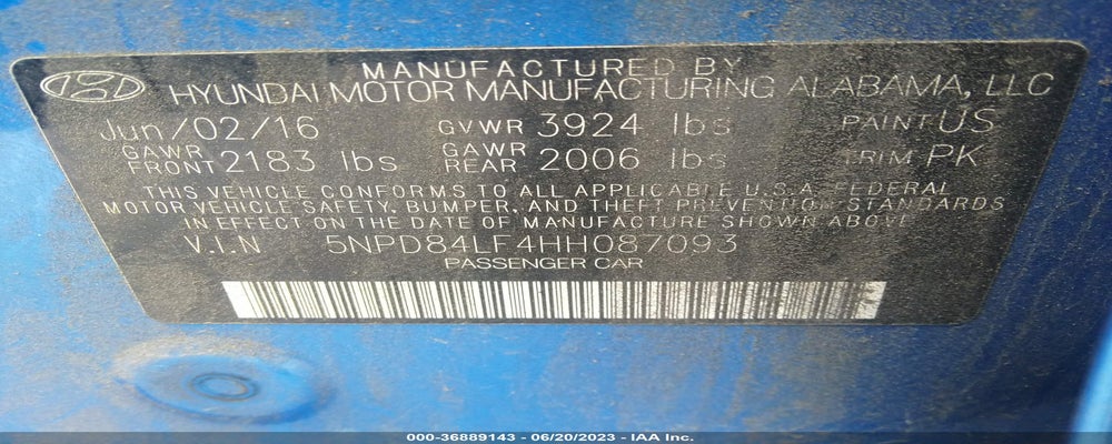 5NPD84LF4HH087093 2017 HYUNDAI ELANTRA photo no. 9