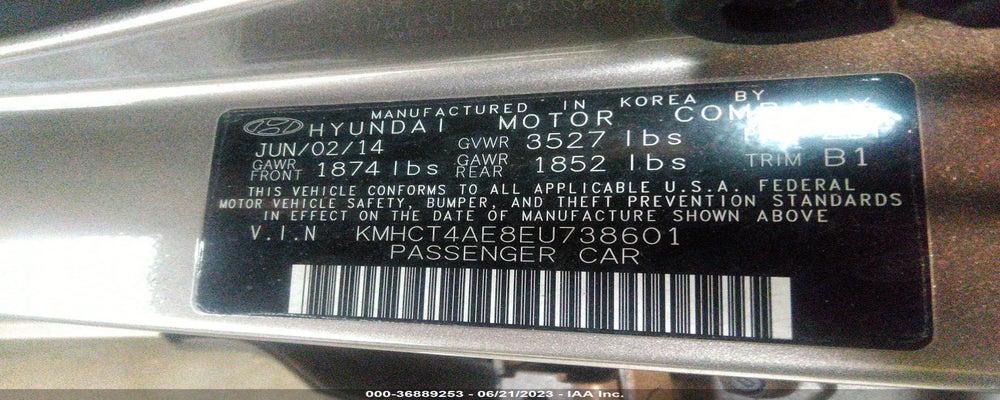 KMHCT4AE8EU738601 2014 HYUNDAI ACCENT photo no. 9