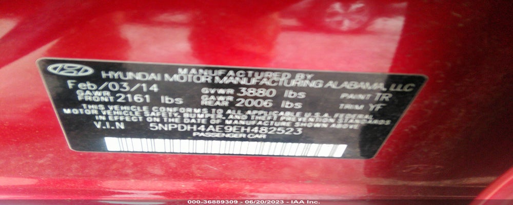 5NPDH4AE9EH482523 2014 HYUNDAI ELANTRA photo no. 9