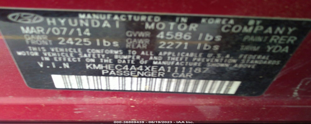 KMHEC4A4XEA111187 2014 HYUNDAI SONATA HYBRID photo no. 9