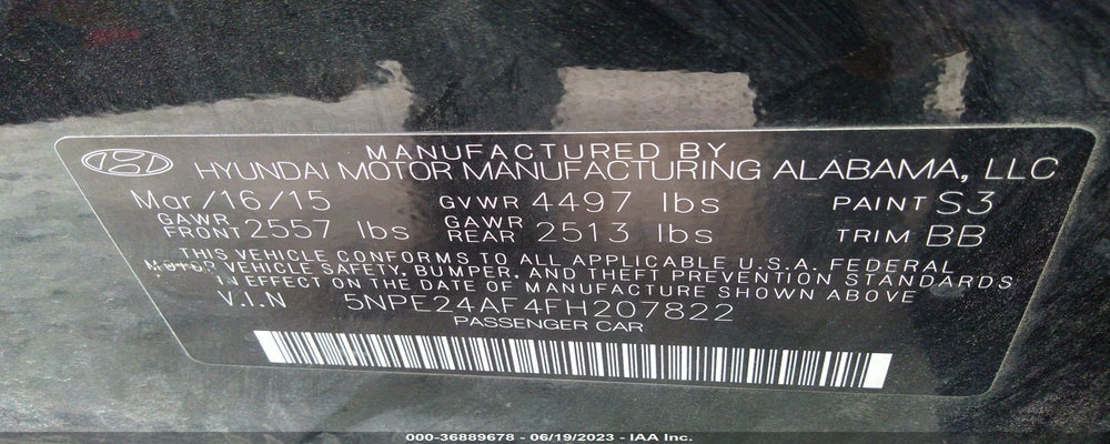 5NPE24AF4FH207822 2015 HYUNDAI SONATA photo no. 9