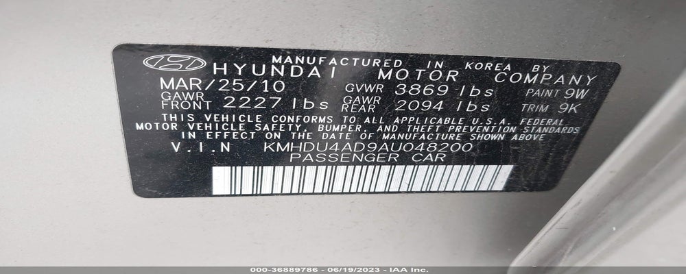 KMHDU4AD9AU048200 2010 HYUNDAI ELANTRA photo no. 9