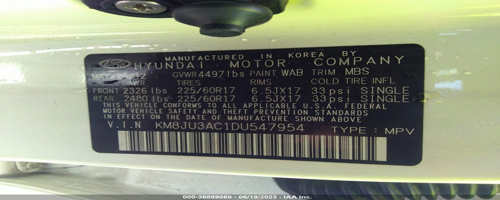 KM8JU3AC1DU547954 2013 HYUNDAI TUCSON photo no. 9