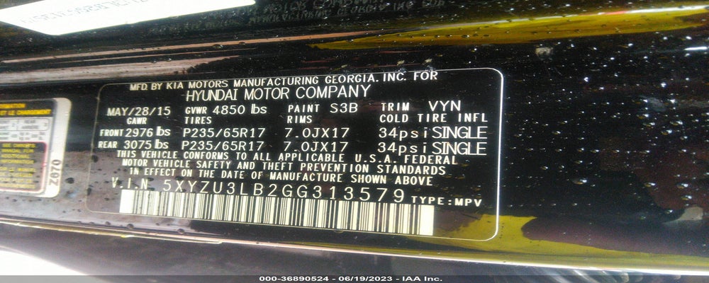 5XYZU3LB2GG313579 2016 HYUNDAI SANTA FE SPORT photo no. 9