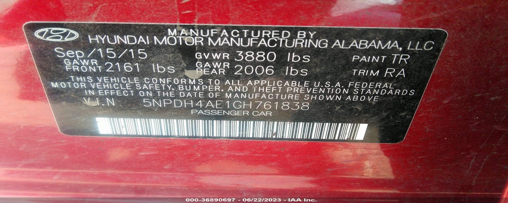 5NPDH4AE1GH761838 2016 HYUNDAI ELANTRA photo no. 9