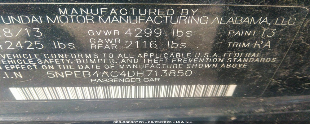 5NPEB4AC4DH713850 2013 HYUNDAI SONATA photo no. 9