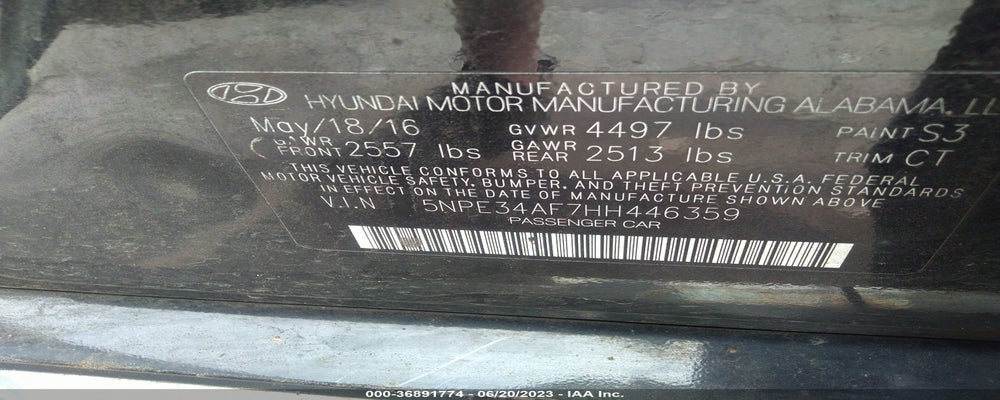 5NPE34AF7HH446359 2017 HYUNDAI SONATA photo no. 9