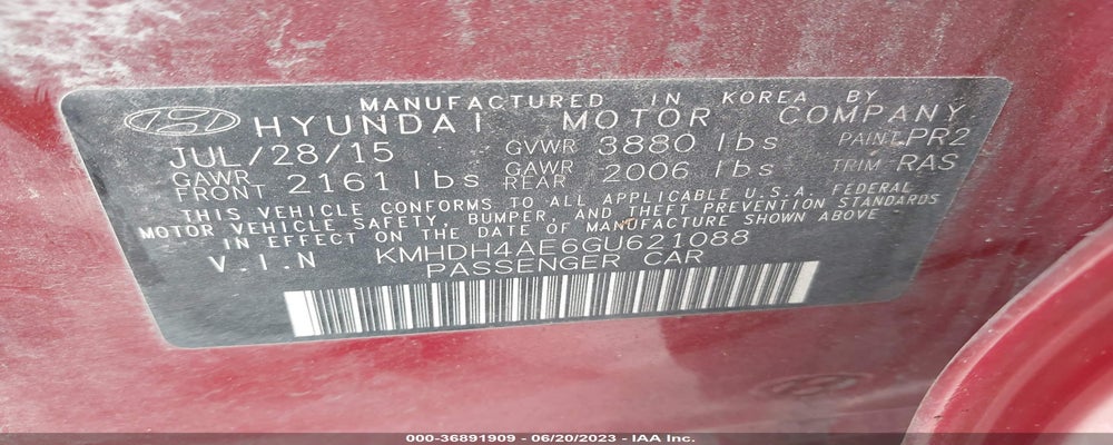 KMHDH4AE6GU621088 2016 HYUNDAI ELANTRA photo no. 9