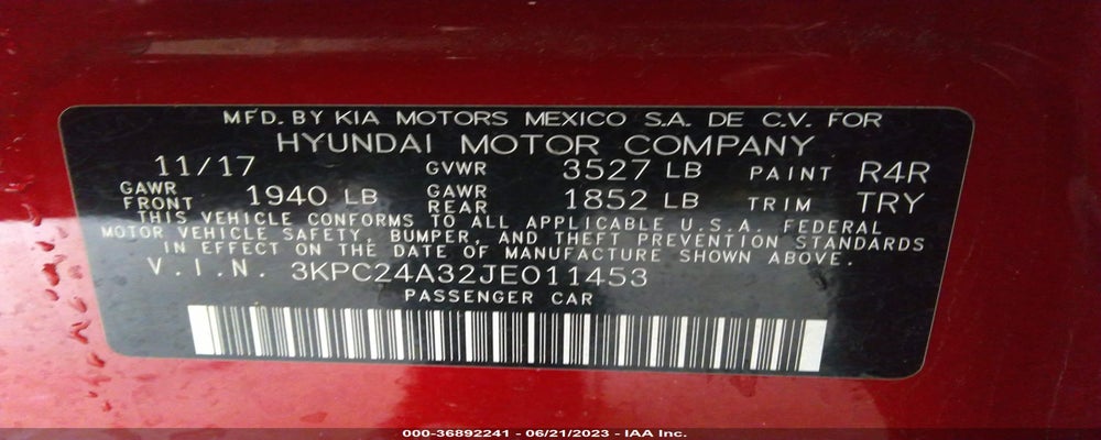 3KPC24A32JE011453 2018 HYUNDAI ACCENT photo no. 9
