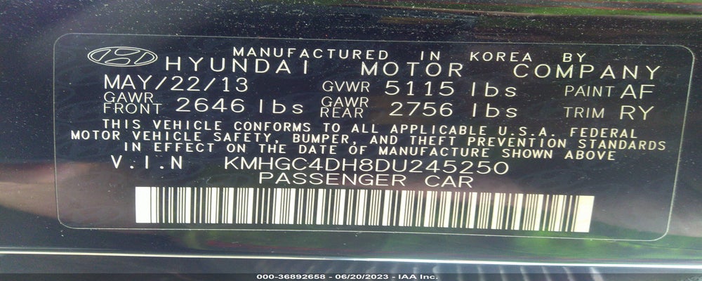 KMHGC4DH8DU245250 2013 HYUNDAI GENESIS photo no. 9