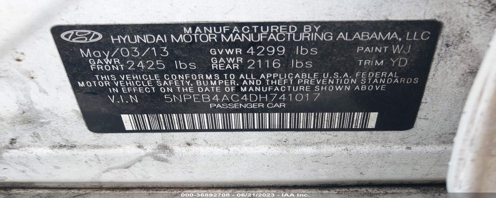 5NPEB4AC4DH741017 2013 HYUNDAI SONATA photo no. 9