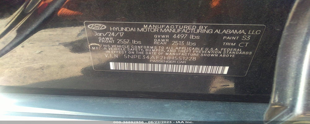 5NPE34AF2HH551228 2017 HYUNDAI SONATA photo no. 9