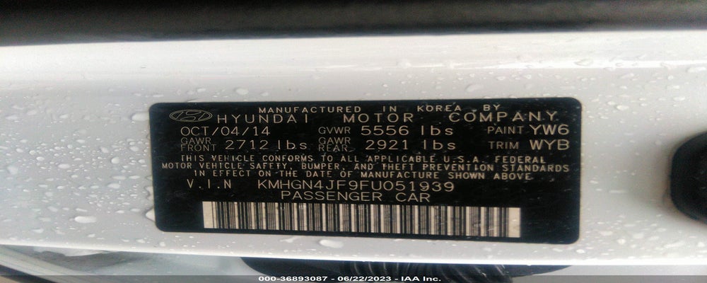 KMHGN4JF9FU051939 2015 HYUNDAI GENESIS photo no. 9