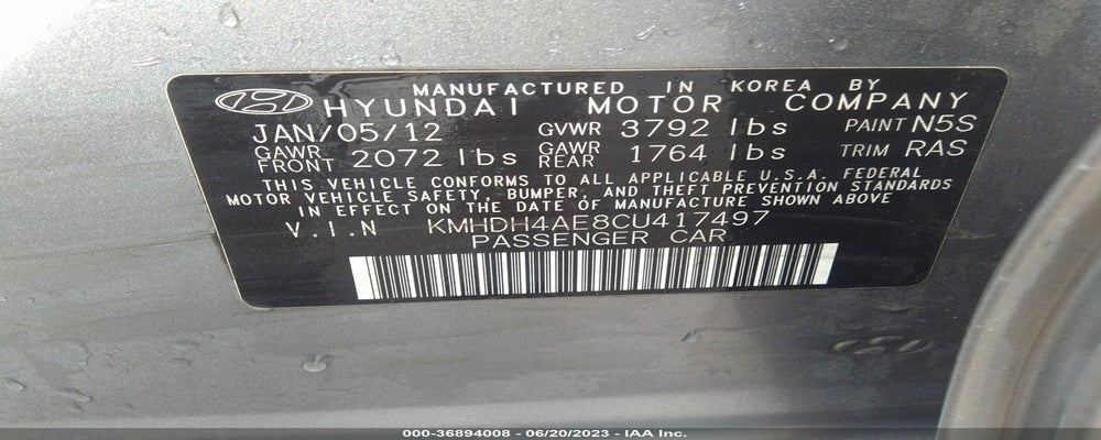 KMHDH4AE8CU417497 2012 HYUNDAI ELANTRA photo no. 9