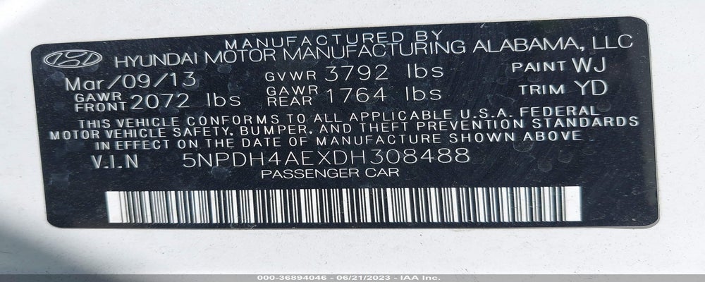 5NPDH4AEXDH308488 2013 HYUNDAI ELANTRA photo no. 9