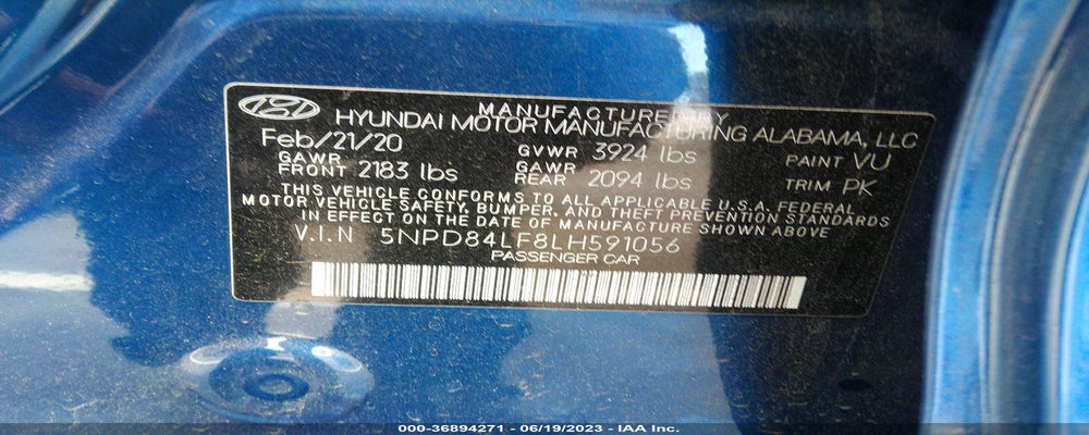 5NPD84LF8LH591056 2020 HYUNDAI ELANTRA photo no. 9