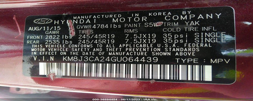 KM8J3CA24GU064439 2016 HYUNDAI TUCSON photo no. 9