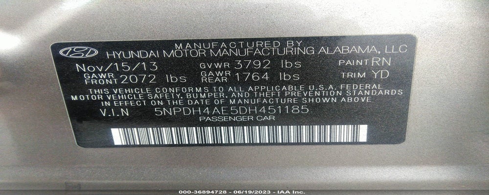 5NPDH4AE5DH451185 2013 HYUNDAI ELANTRA photo no. 9