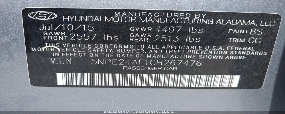 5NPE24AF1GH267476 2016 HYUNDAI SONATA photo no. 9