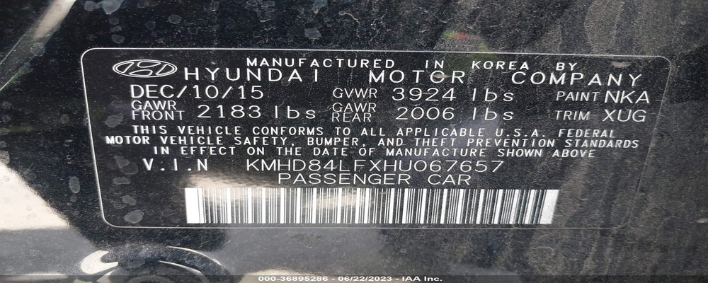 KMHD84LFXHU067657 2017 HYUNDAI ELANTRA photo no. 9